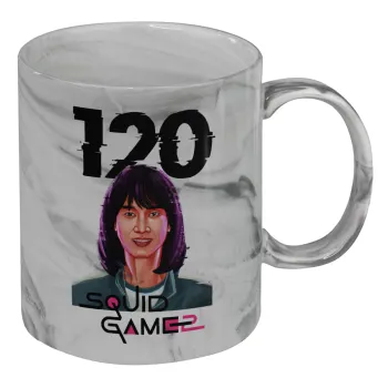 Squid game 120 Cho Hyun-ju, Mug ceramic marble style, 330ml