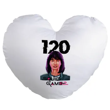 Squid game 120 Cho Hyun-ju, Μαξιλάρι καναπέ καρδιά 40x40cm περιέχεται το  γέμισμα