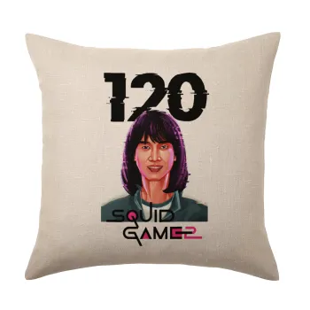 Squid game 120 Cho Hyun-ju, Μαξιλάρι καναπέ ΛΙΝΟ 40x40cm περιέχεται το  γέμισμα