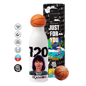 Squid game 120 Cho Hyun-ju, Bascetball Metal mug thermos, double wall, 550ml