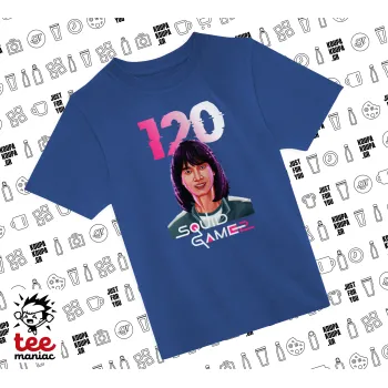 Squid game 120 Cho Hyun-ju, Παιδικό T-Shirt ΜΠΛΕ από 100% βαμβάκι, για κάθε μέρα. Vegan & OEKO-TEX πιστοποιημένο.