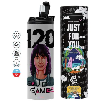 Squid game 120 Cho Hyun-ju, Tumbler stainless steel GREY 600ml