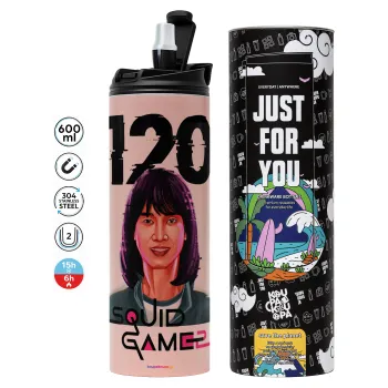 Squid game 120 Cho Hyun-ju, Tumbler stainless steel PINK 600ml