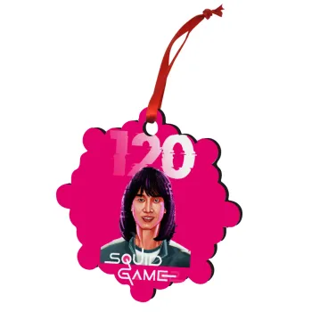 Squid game 120 Cho Hyun-ju, Στολίδι Χριστουγεννιάτικο στολίδι snowflake ξύλινο 7.5cm