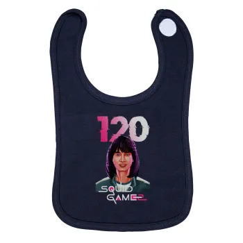 Squid game 120 Cho Hyun-ju, Σαλιάρα με Σκρατς 100% Organic Cotton Μπλε (0-18 months)