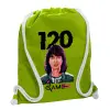 Backpack bag GYMBAG LIME GREEN, with pocket (40x48cm) & thick cords