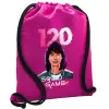 Backpack pouch GYMBAG Fuchsia, with pocket (40x48cm) & thick cords