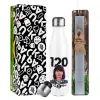 Easter candle, metallic white thermos bottle (500ml) & aromatic flat candle (30cm) (GRAY)