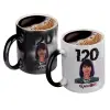 Color changing magic Mug, ceramic, 330ml when adding hot liquid inside, the black colour desappears (1 pcs)