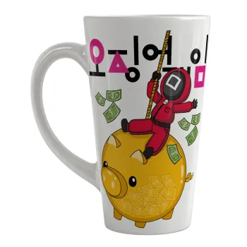 Squid game money pig, Κούπα κωνική Latte Μεγάλη, κεραμική, 450ml
