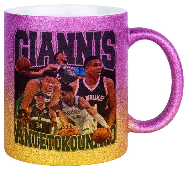 Giannis Antetokounmpo — Κούπα Χρυσή/Ροζ Glitter, κεραμική, 330ml