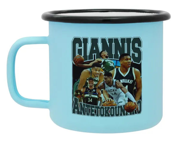 Giannis Antetokounmpo — Κούπα Μεταλλική εμαγιέ ΜΑΤ σιέλ 360ml