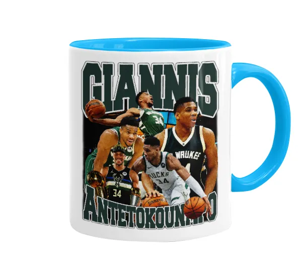 Giannis Antetokounmpo — Κούπα χρωματιστή γαλάζια, κεραμική, 330ml