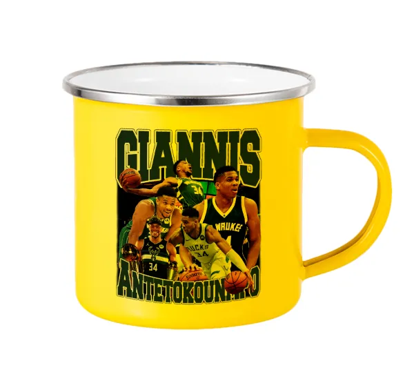 Giannis Antetokounmpo — Yellow Enamel Metallic Cup 360ml