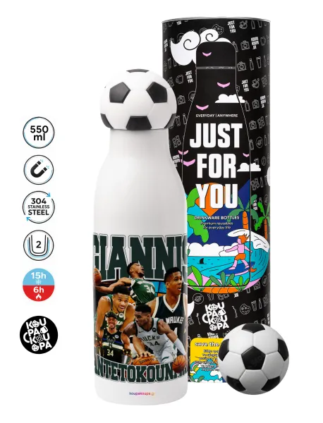 Giannis Antetokounmpo — Soccer Metal mug thermos, double wall, 550ml