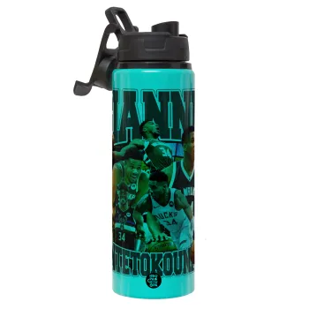 Giannis Antetokounmpo, Metallic water bottle with safety lid, 850ml aluminum