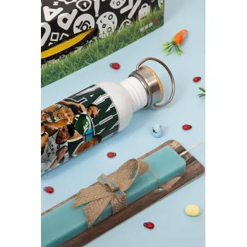 Giannis Antetokounmpo, Πασχαλινή Λαμπάδα με παγούρι μεταλλικό (620ml, stainless steel) & κερί αρωματικό πλακέ (30cm) (ΤΙΡΚΟΥΑΖ)