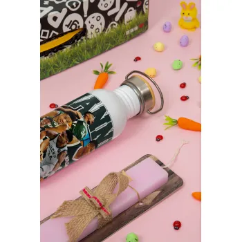 Giannis Antetokounmpo, Πασχαλινή Λαμπάδα με παγούρι μεταλλικό (620ml, stainless steel) & κερί αρωματικό πλακέ (30cm) (ΡΟΖ)