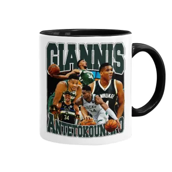 Giannis Antetokounmpo, Mug colored black, ceramic, 330ml