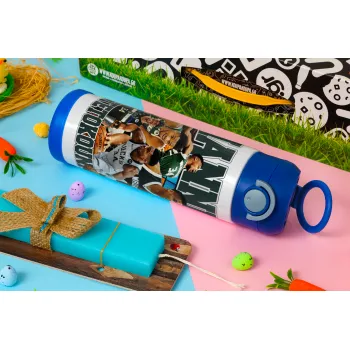 Giannis Antetokounmpo, Πασχαλινή Λαμπάδα με Παιδικό παγούρι θερμό, ανοξείδωτο, με καλαμάκι ασφαλείας, ΜΠΛΕ (500ml)