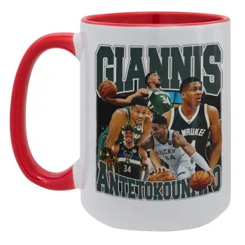 Giannis Antetokounmpo, Κούπα Mega 15oz, κεραμική Κόκκινη, 450ml