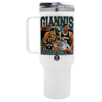 Giannis Antetokounmpo, Mega Stainless steel Tumbler with lid, double wall 1,2L