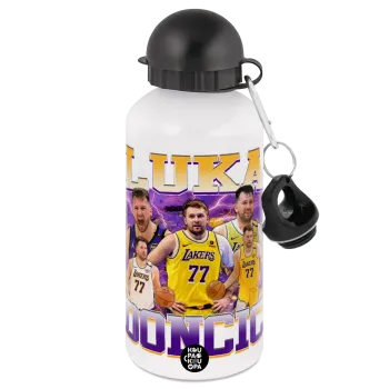 Luka Doncic Basketball , Metal water bottle, White, aluminum 500ml