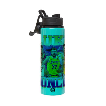 Luka Doncic Basketball , Μεταλλικό παγούρι νερού με καπάκι ασφαλείας, αλουμινίου 850ml