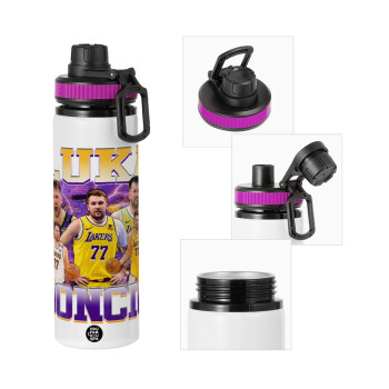 Luka Doncic Basketball , Μεταλλικό παγούρι νερού με καπάκι ασφαλείας, αλουμινίου 850ml