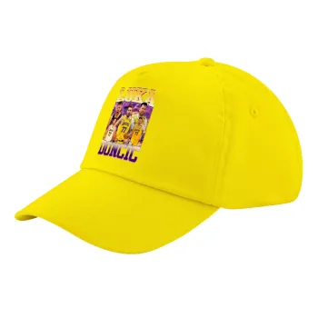 Luka Doncic Basketball , Child's Baseball Cap, 100% Cotton Twill, Yellow (COTTON, CHILD, UNISEX, ONE SIZE)