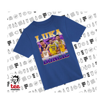 Luka Doncic Basketball , Παιδικό T-Shirt ΜΠΛΕ από 100% βαμβάκι, για κάθε μέρα. Vegan & OEKO-TEX πιστοποιημένο.