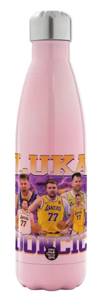 Luka Doncic Basketball — Metal mug thermos Pink Iridiscent (Stainless steel), double wall, 500ml