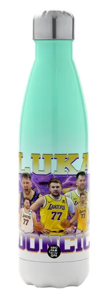 Luka Doncic Basketball — Μεταλλικό παγούρι θερμός Πράσινο/Λευκό (Stainless steel), διπλού τοιχώματος, 500ml