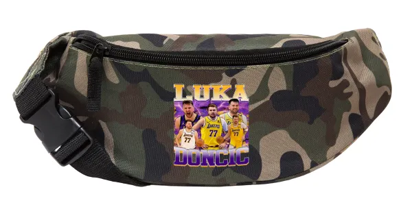 Luka Doncic Basketball — Unisex τσαντάκι μέσης (μπανάνα) χρώματος παραλλαγή Jungle με 2 τσέπες