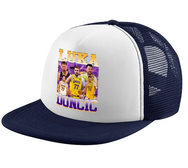 Luka Doncic Basketball — Καπέλο παιδικό Soft Trucker με Δίχτυ ΜΠΛΕ ΣΚΟΥΡΟ/ΛΕΥΚΟ (POLYESTER, ΠΑΙΔΙΚΟ, ONE SIZE)