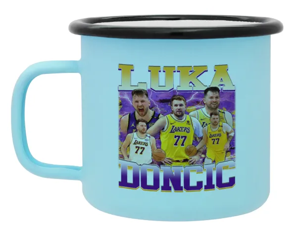 Luka Doncic Basketball — Κούπα Μεταλλική εμαγιέ ΜΑΤ σιέλ 360ml