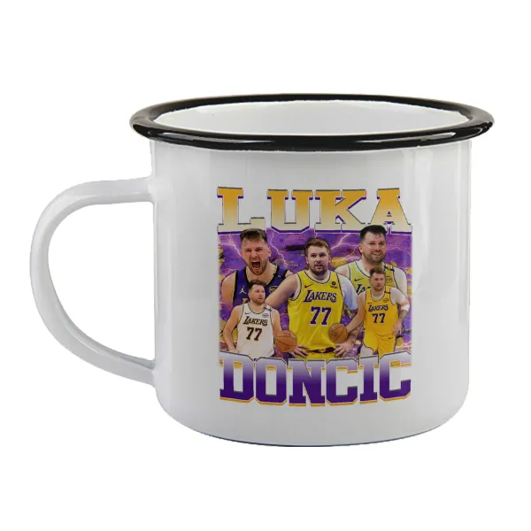 Luka Doncic Basketball — Enamel mug with black rim, 360ml