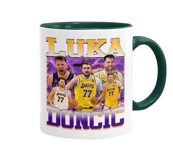 Luka Doncic Basketball — Κούπα χρωματιστή πράσινη, κεραμική, 330ml