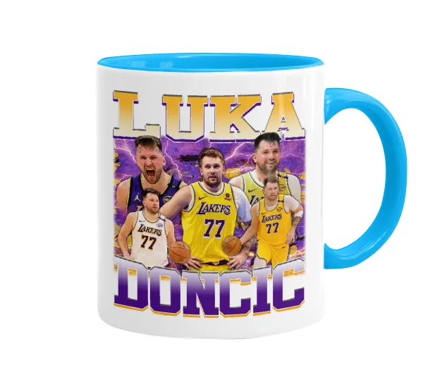 Luka Doncic Basketball — Κούπα χρωματιστή γαλάζια, κεραμική, 330ml