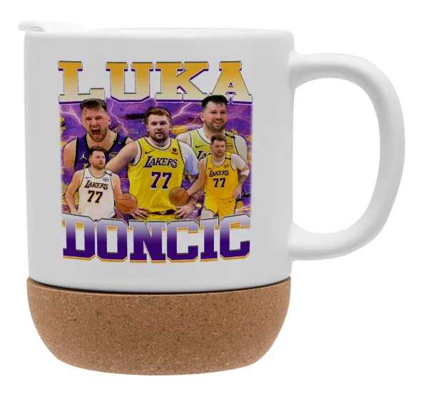 Luka Doncic Basketball — Κούπα, κεραμική με βάση φελού και καπάκι (ΜΑΤ), 330ml