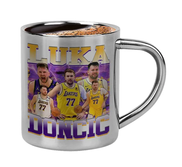 Luka Doncic Basketball — Double-wall metal cup for espresso (220ml)