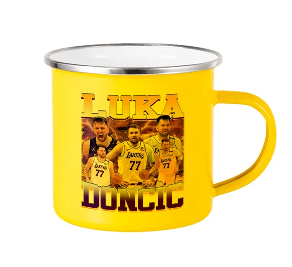 Luka Doncic Basketball — Yellow Enamel Metallic Cup 360ml