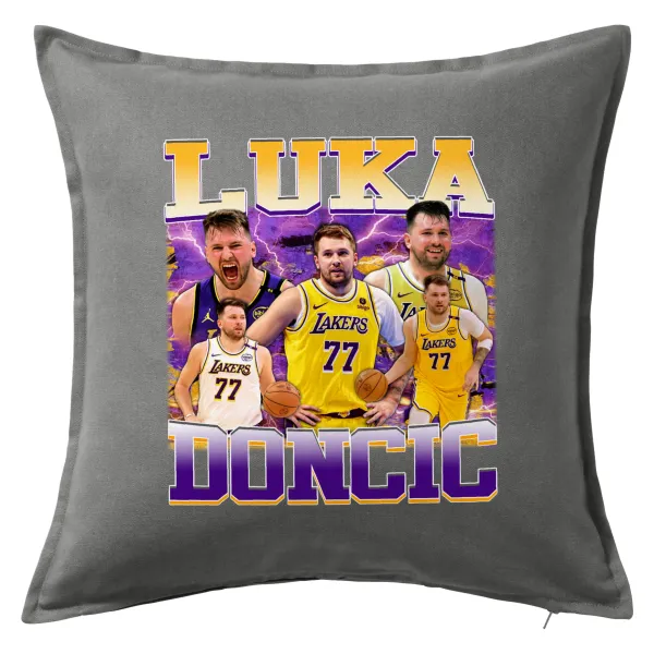 Luka Doncic Basketball — Μαξιλάρι καναπέ Γκρι 100% βαμβάκι, περιέχεται το γέμισμα (50x50cm)