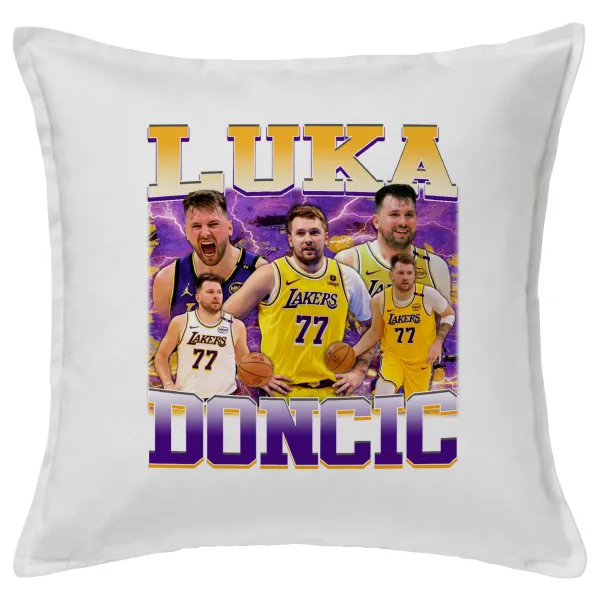 Luka Doncic Basketball — Μαξιλάρι καναπέ ΛΕΥΚΟ 100% βαμβάκι, περιέχεται το γέμισμα (50x50cm)