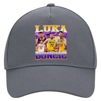 Luka Doncic Basketball , Καπέλο Ενηλίκων Ultimate Γκρι, (100% ΒΑΜΒΑΚΕΡΟ DRILL, ΕΝΗΛΙΚΩΝ, UNISEX, ONE SIZE)