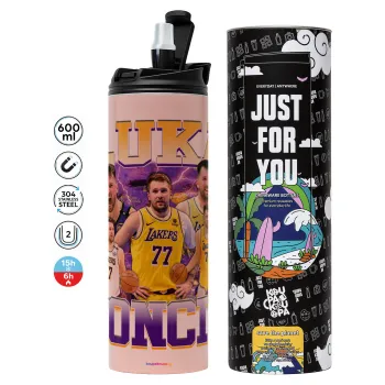 Luka Doncic Basketball , Tumbler stainless steel PINK 600ml
