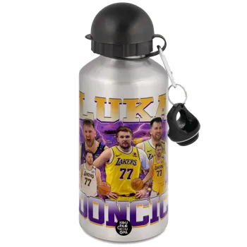 Luka Doncic Basketball , Μεταλλικό παγούρι νερού, Ασημένιο, αλουμινίου 500ml