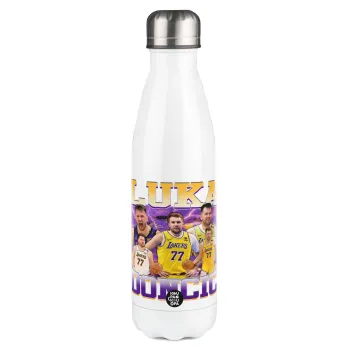 Luka Doncic Basketball , Μεταλλικό παγούρι θερμός Λευκό (Stainless steel), διπλού τοιχώματος, 500ml