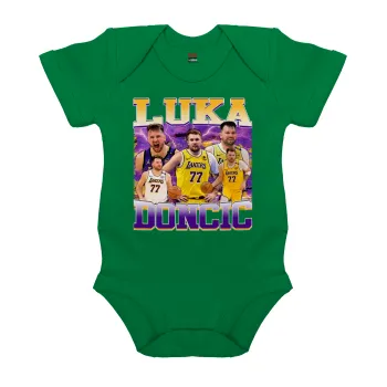 Luka Doncic Basketball , Βρεφικό φορμάκι μωρού, ΠΡΑΣΙΝΟ, 100% Organic Cotton, κοντομάνικο