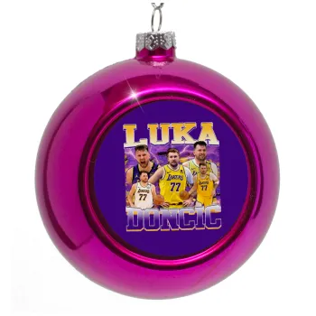 Luka Doncic Basketball , Στολίδι Χριστουγεννιάτικη μπάλα δένδρου Μωβ 8cm